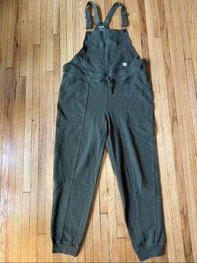 Duluth Trading Olive Green Knit Overalls Bib | M